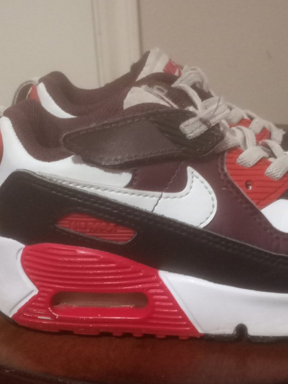 Nike Air Max 90 Easyon Burgundy Crush White Shoes Hf6357-600 Toddler Size 10C - Picture 4 of 12